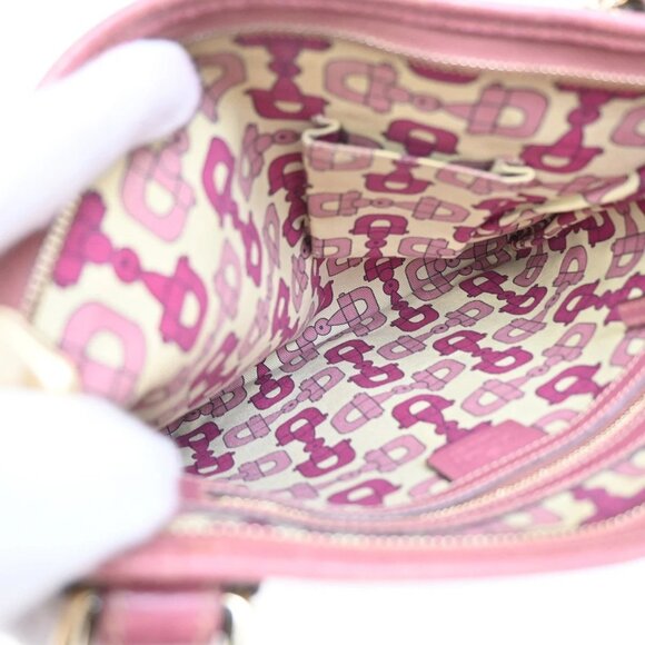 GUCCI Logo GG Pattern Shoulder Bag Canvas Leather Brown Pink Italy 31FC039 - Picture 9 of 16